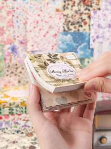 100 Stücke Fächer Form Blumen Garten Handtuch Aufkleber Material, dieses Vintage Notizpapier Material ist nicht selbstklebend