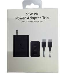 Cargador rapido 65W  con cable  para  iPhone y Samsung - Negro - Ver 5