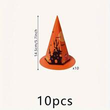 10 件万圣节糖果礼品套装 - 城堡和南瓜帽设计，适合 14 岁以上儿童的节日派对礼物 - 彩色 - 查看 7