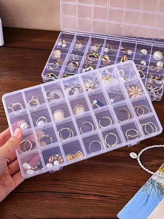 1pc Multi-Purpose Transparent Box Plastic Empty Storage Box, Used For Storing Earrings, Rings, Jewelry, Nail Art, Nail Tools, Nail Accessories, Jewelry Decoration And Storage.