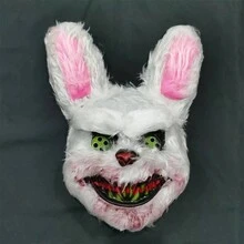Rabbit Mask Horror Bloody Plush Full Face Rabbit Mask For Halloween Party Masquerade Costume Accessories - Multicolor - View 1