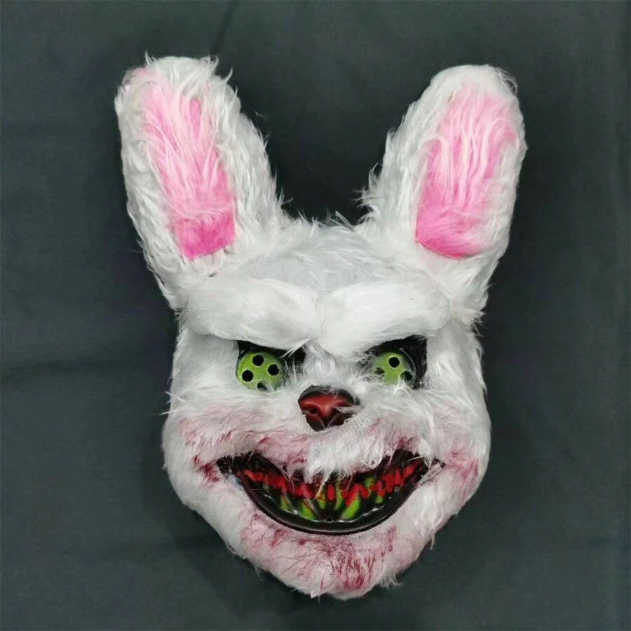 Rabbit Mask Horror Bloody Plush Full Face Rabbit Mask For Halloween Party Masquerade Costume Accessories - Multicolor - View 1