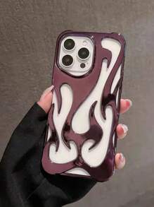 Fashionable New Electroplated Hollow Breathable Flame Pattern Full-Coverage Anti-Fall Phone Case Protective Cover For IPhone 16, 17/17 Pro/17 Pro Max Series, Series