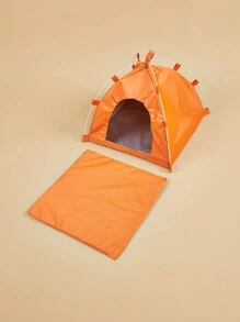 1 件可爱宠物帐篷，防水可折叠，户外宠物用品，带垫的宠物屋，适用于狗、猫和小型宠物 - 彩色 - 查看 10