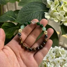 1 pieza/Pulsera de la abundancia y la prosperidad hecha a mano con piedra natural de ojo de tigre y cristal sintético, atrae la prosperidad, la abundancia y el éxito para hombres y mujeres, pulsera de cuentas, regalo de joyería - Multicolor - Ver 4