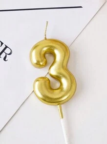 1 pieza Vela con número de cumpleaños dorada y plateada, Vela con número decorativa para pastel de cumpleaños, Artículo decorativo para pastel, repostería y fiesta, Regreso a clases, Día de San Valentín