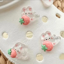6 Stücke süße Hasen Serie Schuh Dekoration für Damen Clogs Sandalen Dekoration, Schuhe Bastelbedarf