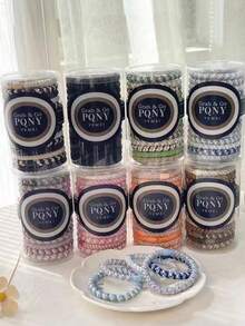 15 件/瓶时尚编织高弹力发圈，百搭又可爱 - F - 查看 1