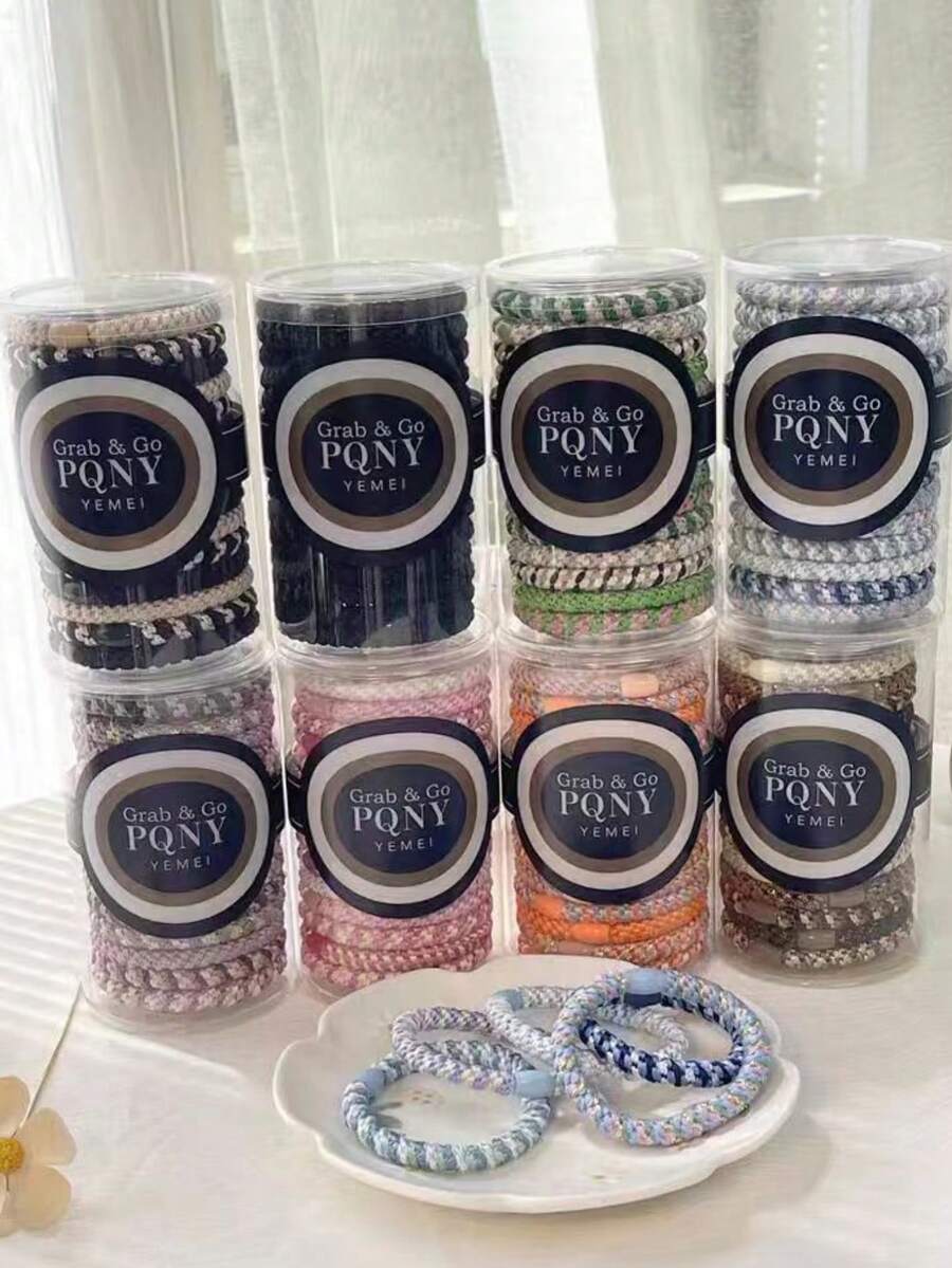 15 件/瓶时尚编织高弹力发圈，百搭又可爱 - F - 查看 1