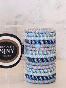 15 件/瓶时尚编织高弹力发圈，百搭又可爱 - F - 查看 3