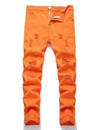 Tween Boy 口袋破洞休闲时尚牛仔裤