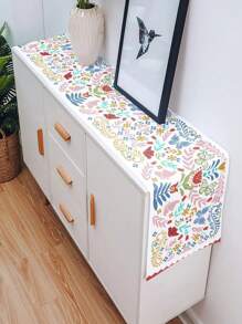 Flowers Wreath Linen Table Runners Floral Skull Skeleton Dresser Scarf Kitchen Dining Table Decor For Autumn Holiday Party Coffee Decorations - Multicolor - View 11