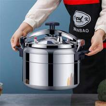Explosion-Proof Aluminum Alloy Pressure Cooker For Home Gas Stove Commercial Large Capacity Electric Stove Universal Seafood Boil - Black - View 3