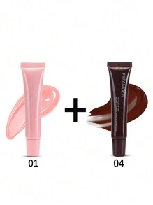 1支水光飽滿唇彩液體口紅唇蜜保濕豐唇玻璃唇油 - 彩色 - 查看 21