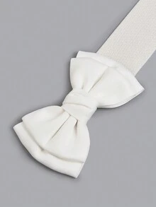 1 dây thắt lưng nữ thắt nơ, phụ kiện trang phục - trắng - Xem 4
