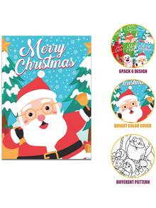 6 Christmas Coloring Books - Christmas Crafts Party Bags Or Xmas Stocking Fillers - Multicolor - View 5