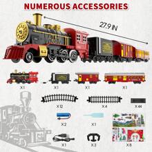 HENGPHY Electric Train Set For Kids, Classic Christmas Train Toys Set For Boys Girls Steam Locomotive Engine, Lights & Sound, Tracks, Birthday Christmas Gifts Toy For Age 3 4 5 6 7 8 9 Years Old Kids - Red - View 4