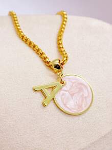 Letter "A" Pendant Necklace - 金色 - 查看 8