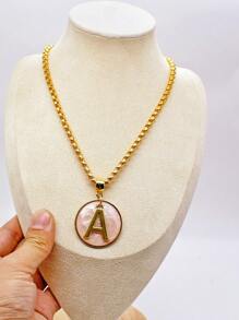 Letter "A" Pendant Necklace - 金色 - 查看 3