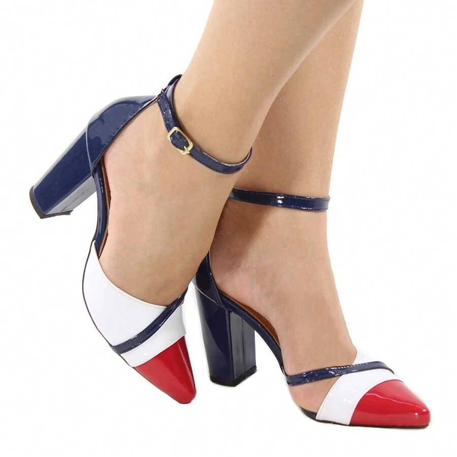 Scarpin Dravanna High Heel Block Sailor - Màu xanh lam - Xem 1