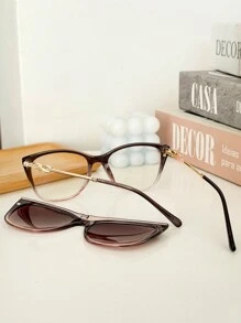 MELINDA MODA Clipon 2 In And 1 Frame+Sun Glasses With Diamond - Màu tím - Xem 7