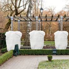 1/3/5 PCS Plant Frost Protector Portable Reusable Winter Autumn Warm Keeping Park Garden Fruits Vegetables Tree Cover With Drawstring-Random Colour Drawstring Closure - White - View 4