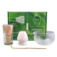 4PCS/Set Japanese Style Glass Matcha Set, Including Glass Tea Bowl, Tea Stand, Spoon, And Tea Whisk, Excellent Gift For Ceremonies And Traditional Japanese Decoration Back To School - B - مشاهدة 19