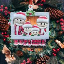 1 Pc Christmas Ornaments, Personalized Christmas Tree Decorations Happy Family Of 4 Photo Frame Christmas Ornaments, Christmas DIY Name Hanging Pendant Cute Xmas Tree Decor Gifts, Christmas - Multicolor - View 14