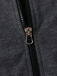 Tween Boy 秋季拼色连帽拉链夹克，保暖外套