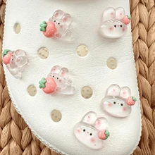 6 Stücke süße Hasen Serie Schuh Dekoration für Damen Clogs Sandalen Dekoration, Schuhe Bastelbedarf