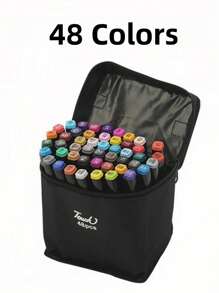 48色马克笔双头黑杆Touch Marker套装油性手绘设计学生水彩笔动漫返校季 - 多色 - 查看 12