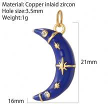 1pc Flower, Evil Eye, Tail, Sun & Moon Motif DIY Pendant, Bohemian Style Golden Heart Shape Charm For Women, Halloween Jewelry Decoration Valentines