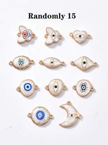 2/15/20/30/50 piezas Colgante al azar de corazón/mariposa/luna/ojo malvado de colores múltiples, apto para hacer joyas DIY de collares, pulseras, pendientes, llaveros, cadenas de teléfono, regalo de pareja