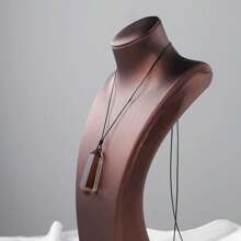 1pc Natural Chakra Stone Double Point Smoky Quartz Spiritual Pendant Healing Crystal Wand Energy Amulet Necklace Jewelry Gift Fathers Dad Gift 4th Of July Women