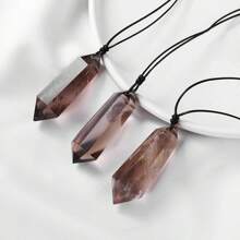 1pc Natural Chakra Stone Double Point Smoky Quartz Spiritual Pendant Healing Crystal Wand Energy Amulet Necklace Jewelry Gift Fathers Dad Gift 4th Of July Women