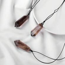 1pc Natural Chakra Stone Double Point Smoky Quartz Spiritual Pendant Healing Crystal Wand Energy Amulet Necklace Jewelry Gift Fathers Dad Gift 4th Of July Women