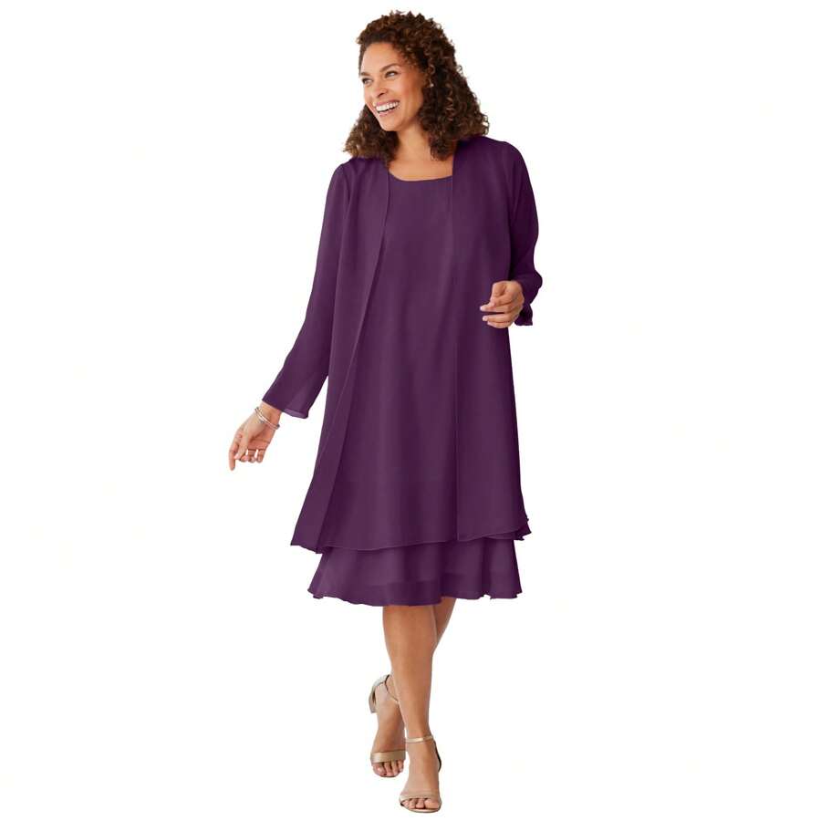Woman Within Plus Size Petite 2-Piece Jacket Dress | SHEIN USA