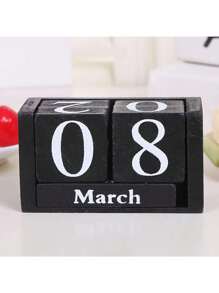 1 件创意木制台历、客厅、书房、商店装饰、木质日历摆件最佳礼物