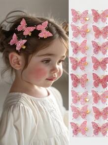 Set da 10 pezzi Mollette per capelli a farfalla con paillettes metalliche per ragazze, accessori per capelli eleganti da principessa per bambine, per uso quotidiano