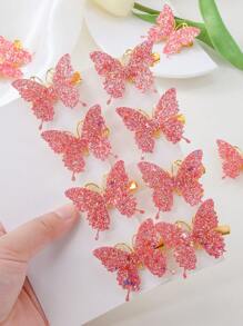 Set da 10 pezzi Mollette per capelli a farfalla con paillettes metalliche per ragazze, accessori per capelli eleganti da principessa per bambine, per uso quotidiano
