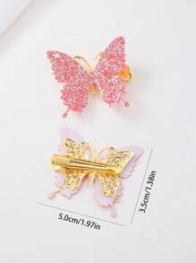 Set da 10 pezzi Mollette per capelli a farfalla con paillettes metalliche per ragazze, accessori per capelli eleganti da principessa per bambine, per uso quotidiano