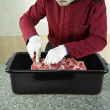 Anbers 4 Packs 22 L Large Plastic Commercial Bus Tubs, Rectangle Utility Bus Box - Black - View 6