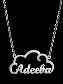 1PC Hot Selling Simple And Versatile Cloud English Letter Name Customized Pendant Necklace For Girls, Stainless Steel Necklace With Adjustable And Personalized Electroplated 18k Gold Stainless Steel Fashion Jewelry, Including Exquisite Jewelry Gift Box, Giving Gifts To Friends, Family, Relatives, And Lovers