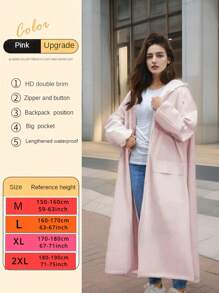 Impermeable de moda para mujer, impermeable largo para mujer, impermeable impermeable para mujer, poncho de lluvia multifuncional, chaqueta de lluvia para adultos, ropa contra la lluvia a prueba de viento