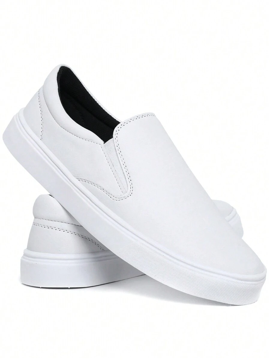 White Slip On Sneakers Casual Shoes Yacht Nursing Doctor Dentist Easy Wear Comfortable Unisex - 白色 - 查看 1