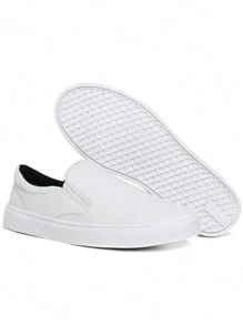 Men's Slip On Casual Sneakers Yacht Slip-On Slip-On Easy Comfortable - trắng - Xem 4
