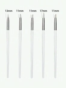 5Pcs Silicone Nail Brush Carving Emboss Hollow Pottery Sculpture UV Gel Shaping Silicone Brushes For Modeling Nail Art DIY Tool