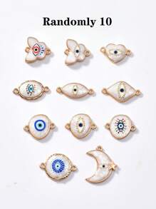 2/15/20/30/50 piezas Colgante al azar de corazón/mariposa/luna/ojo malvado de colores múltiples, apto para hacer joyas DIY de collares, pulseras, pendientes, llaveros, cadenas de teléfono, regalo de pareja