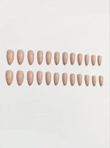 24Pcs Set, Sparkling Line Design Nail Strips, Abs Material, Convenient For Use, Suitable For Women & Girls, Includes 1Pc Gel Film & 1Pc File Press On Nails Nail Supplies Nails - Multicolor - View 3