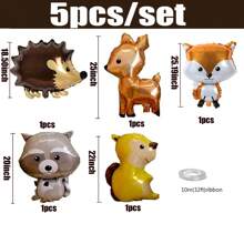 5/8/20/42 quả bóng sinh nhật động vật rừng, biểu ngữ bóng bay sinh nhật vàng hồng, bóng bay màng nhôm lá xanh trang trí nền tiệc sinh nhật, Giáng sinh - Nhiều màu - Xem 8